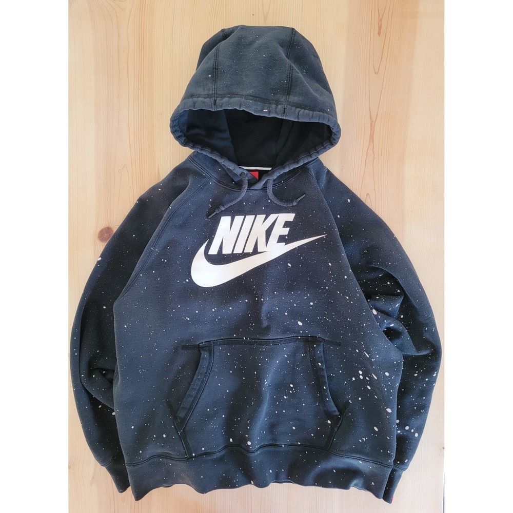 Iconic Nike All Over Hoodie Size L Black Speckle